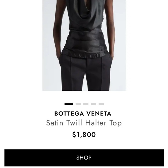 Sleek Black Halter Top with gold accents - Picture 7 of 7